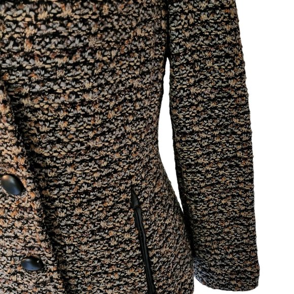 St. John Jacket Blazer Tweed Black Brown Blue Bronze size 8 Pockets Wool Blend - Picture 7 of 16